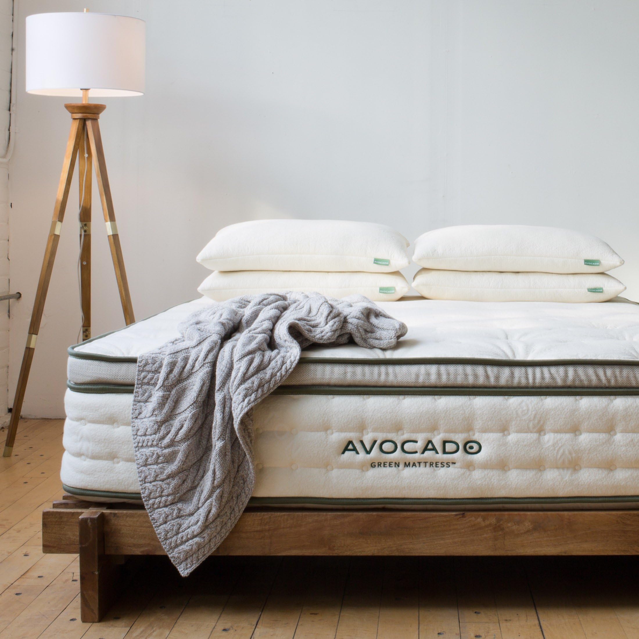 Avocado Green Mattress - Natural Latex, Wool & Organic Cotton - Handmade - Non-Toxic - Luxury Plush - 13” (Queen)