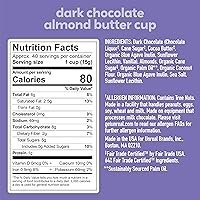 Vista 2 de UNREAL Tazas de mantequilla de almendras de chocolate oscuro, 0.53 onzas de azúcar, certificado vegano, sin gluten, comercio justo, sin OMG, sin