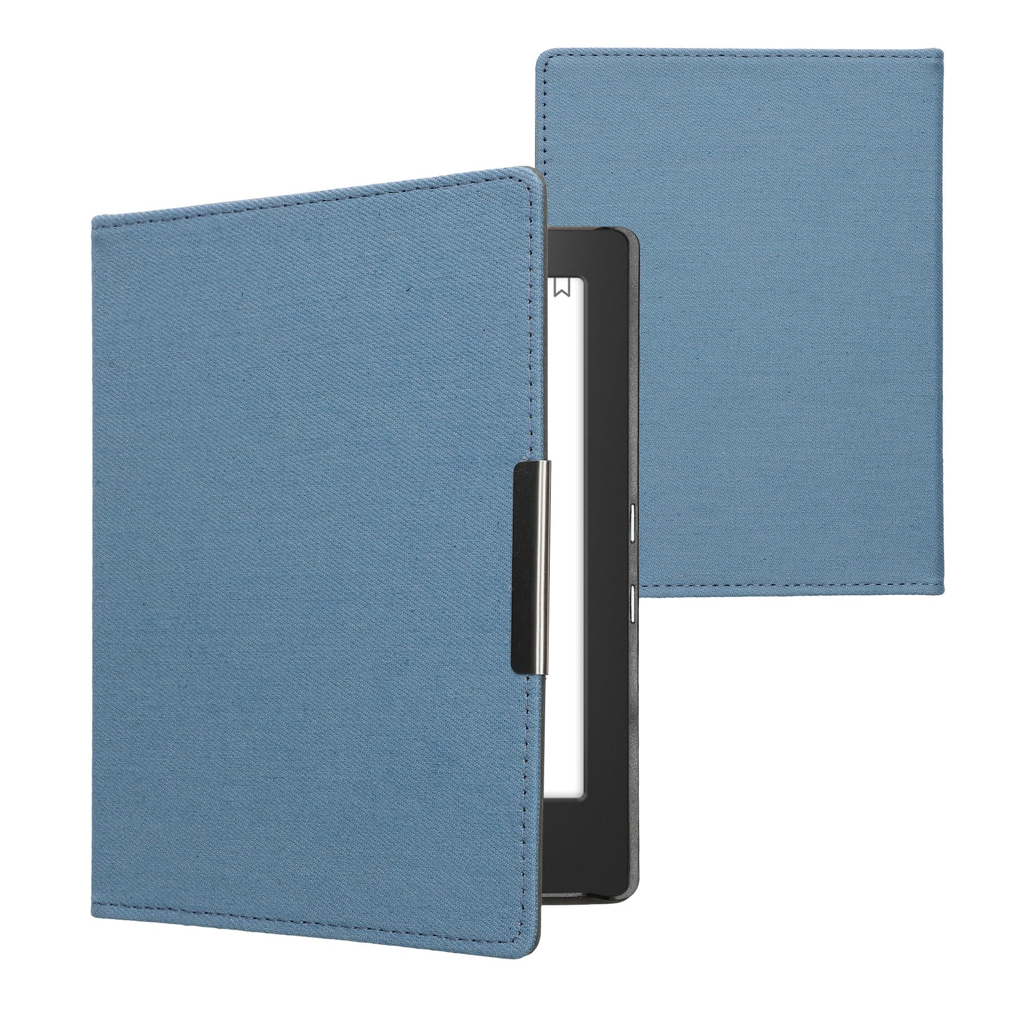 Étui Liseuse Kwmobile Pour Kobo Aura H2O Edition 1 - En Jean Bleu, Fermeture Magnétique, Protection Anti-chocs - 6