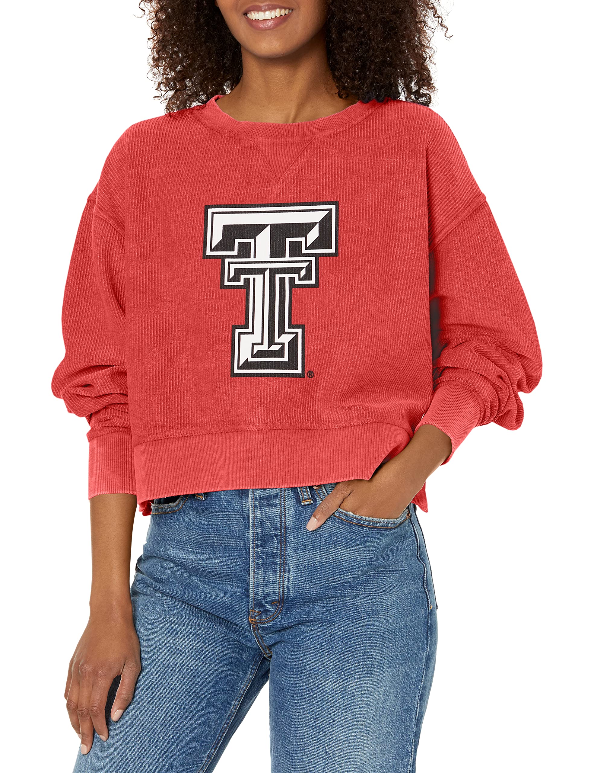 chicka-d NCAA womens Corded Boxy Pullover