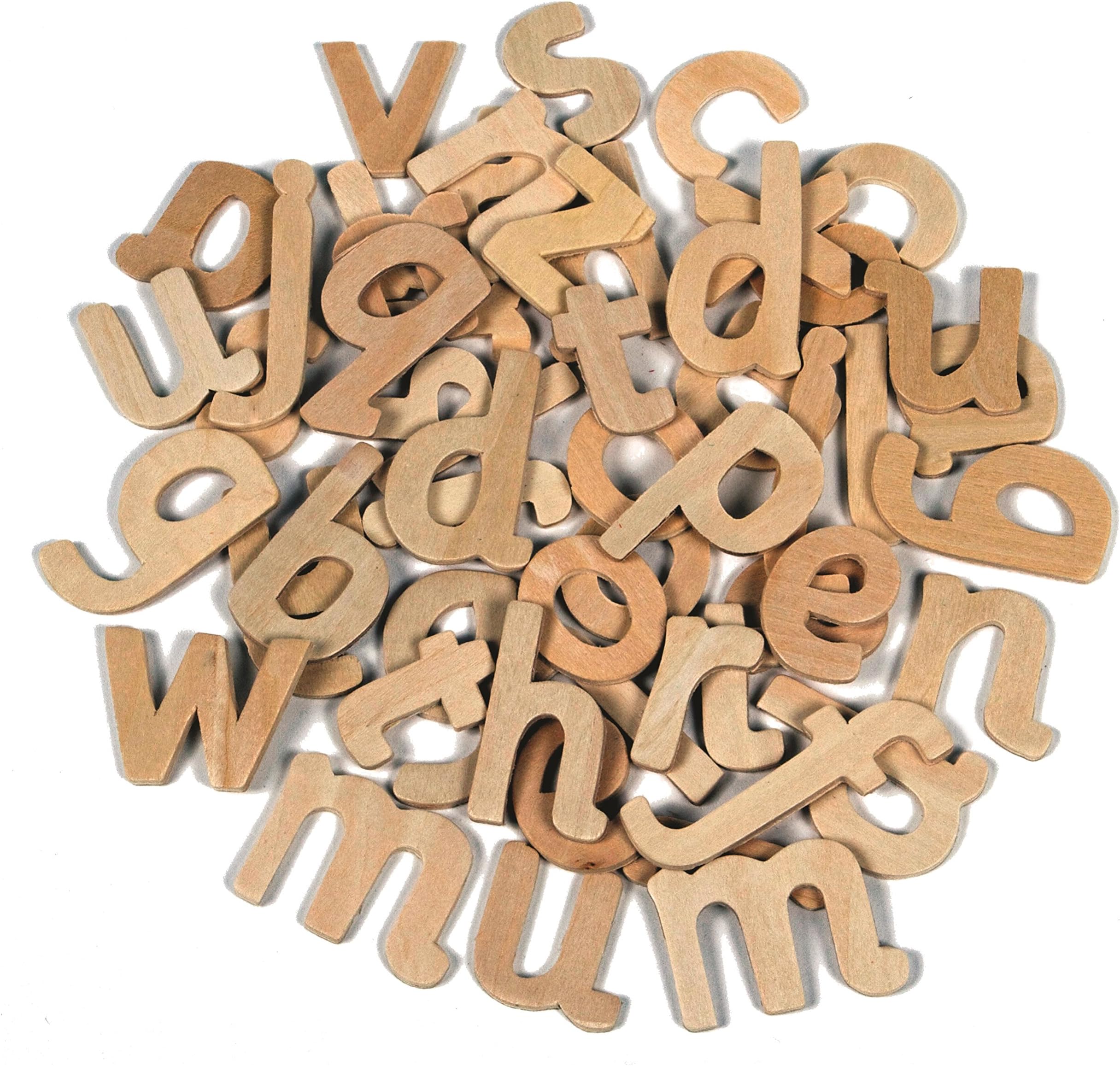 Creation Station CS3745 Wooden Lower Case Letters, Natural Wood