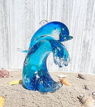 Amazon.co.jp: 6インチ ガラス ブルー イルカ / ポーポイズ サーフィン