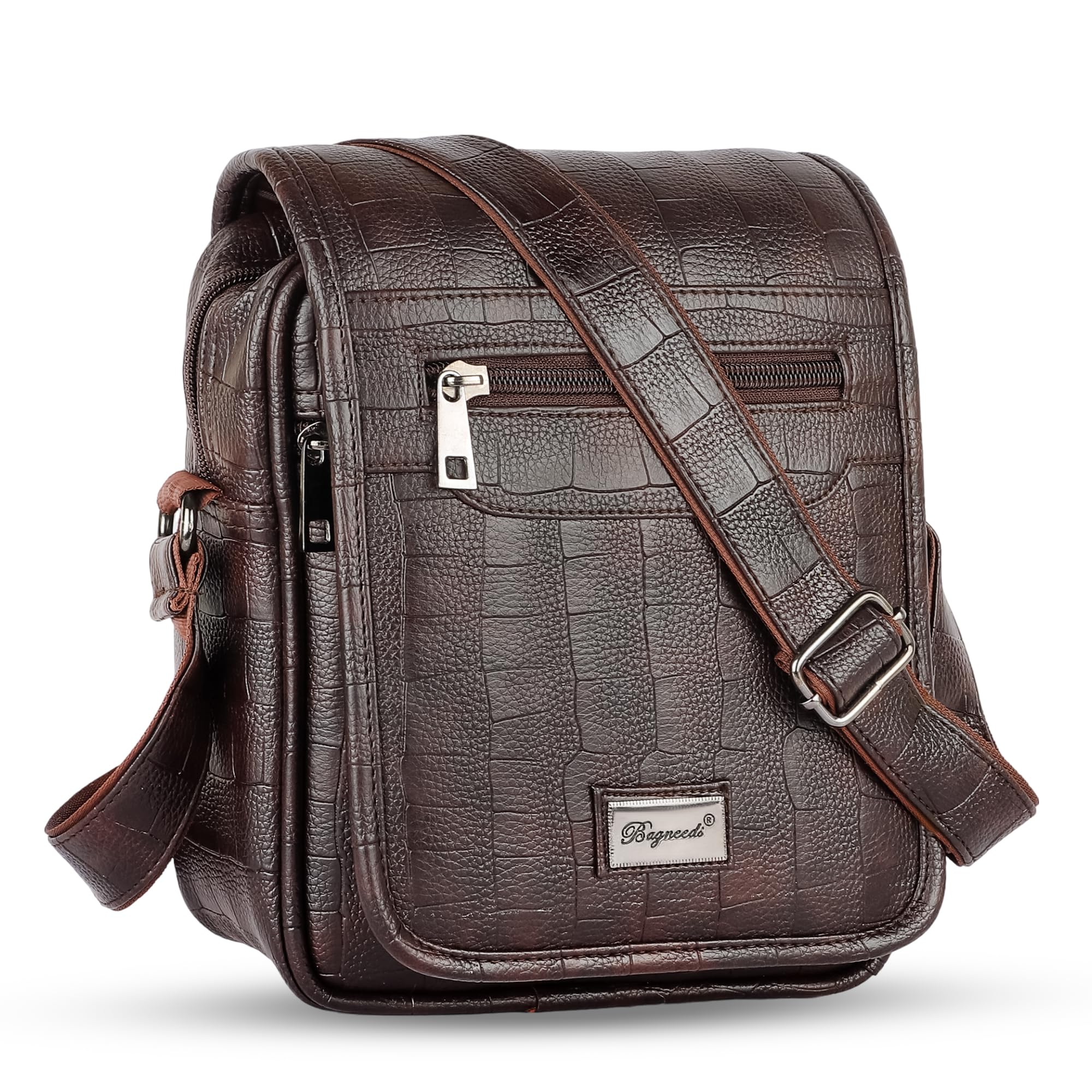 Bagneeds® Croco PU_Leather Men & Women cross_body Sling Bag (Brown) (B0D9C1TQGG) Amazon Price History, Amazon Price Tracker