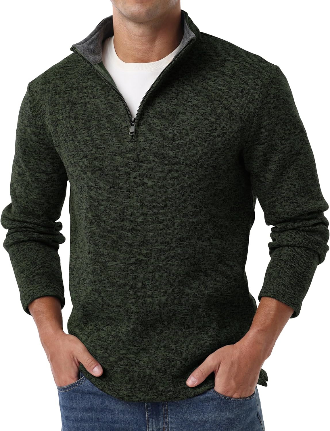 Sailwind Men's Quarter Zip Sweatshirt 1/4 Zip Up Pullover Long Sleeve Golf Shirt for Men Winter Thermal Fleece Sweater - Image 3