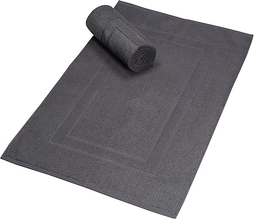 GLAMBURG Paquete de 2 tapetes de baño de algodón prémium de 20 x 32 pulgadas, 100% algodón hilado en anillo, calidad de hotel y spa, 21.16 ozm,