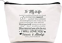 Vista 86 de LIBIHUA Bolsa de maquillaje para mujer, bolsa de cosméticos regalos para ella, bolsa de viaje femenina, Beige natural, 283-a mi increíble tía futura