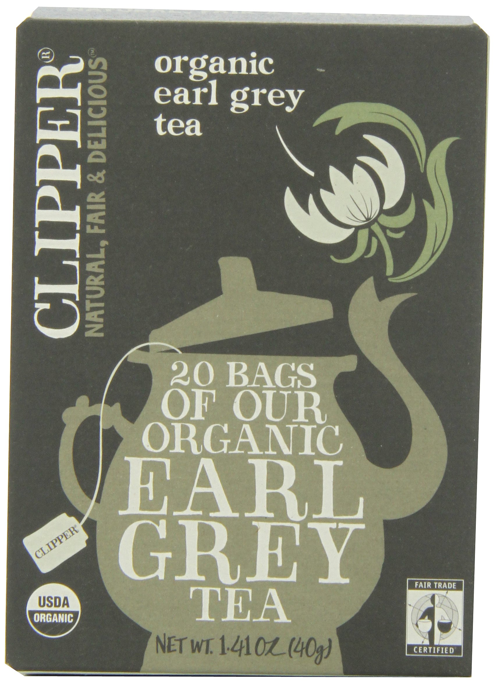 Clipper Fair Trade Organic Earl Grey Tea, 20-Count (Pack of 6)