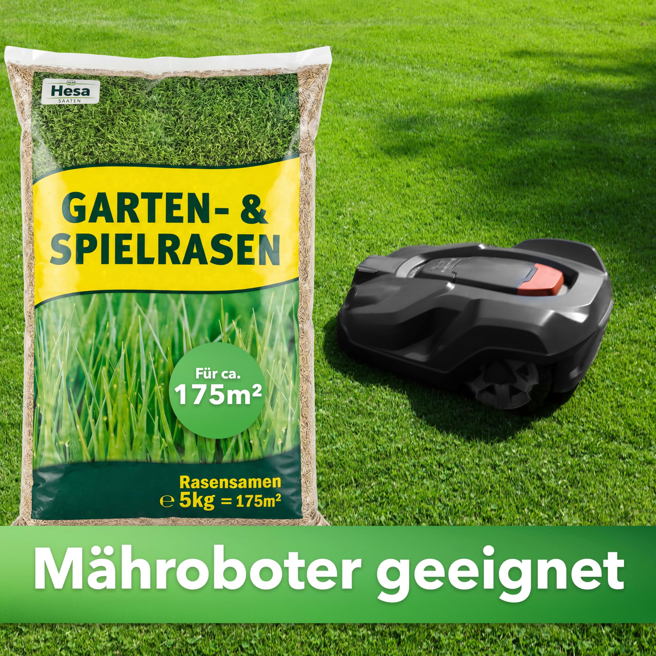 Hesa Césped de jardín universal, 5 kg para aprox. 175 m², semillas de césped de calidad para jardines domésticos y superficies residuales, fácil de limpiar y germinar rápidamente