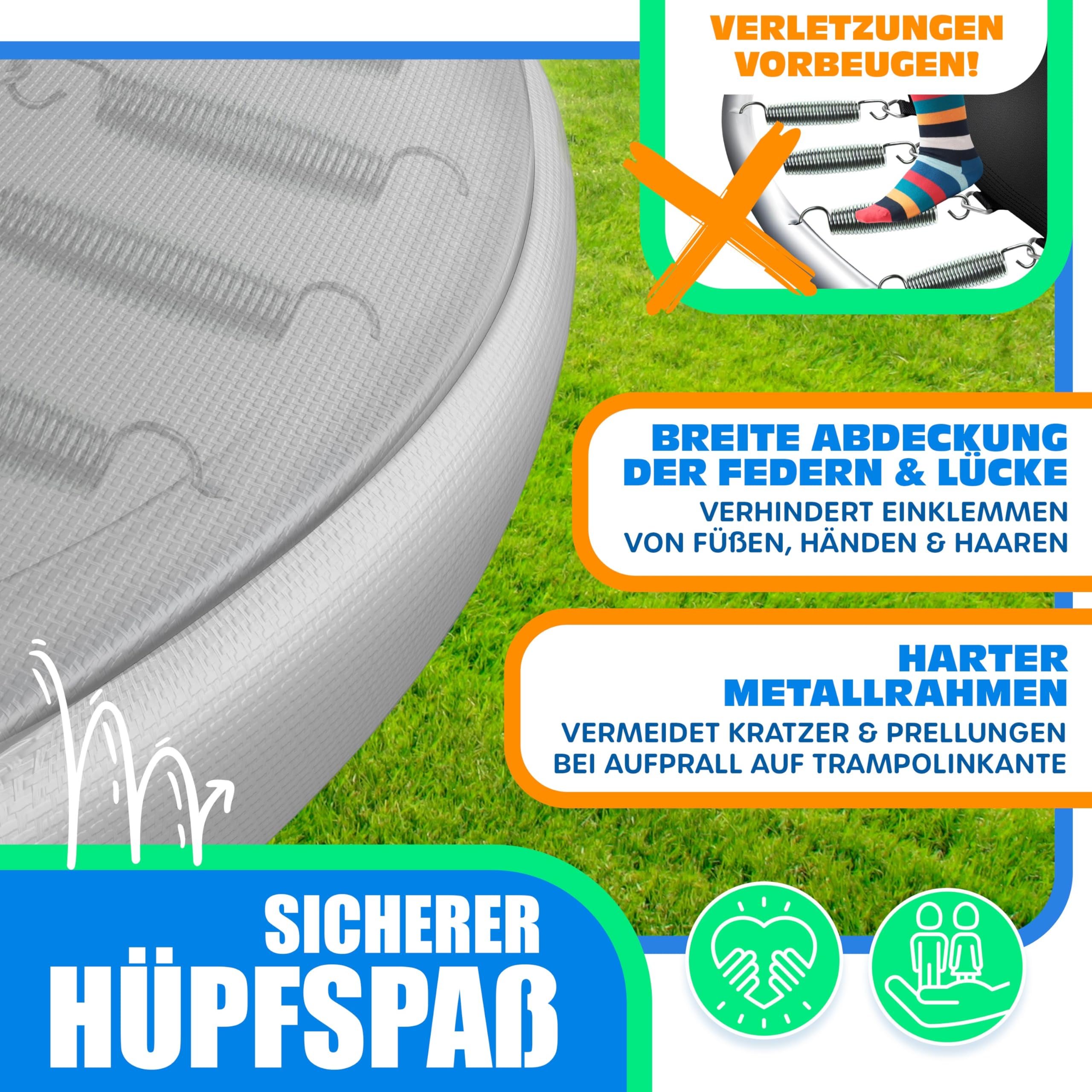 KESSER® Copertura del Bordo del Trampolino Ø 244, 305, 366, 426 cm, 30cm di Larghezza 100% Resistente ai Raggi UV e Resistente agli Strappi