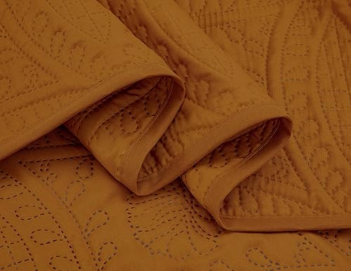 Miniatura 6 de Chezmoi Collection Austin - Juego de colcha extragrande de 3 piezas (tamaño King, especias)