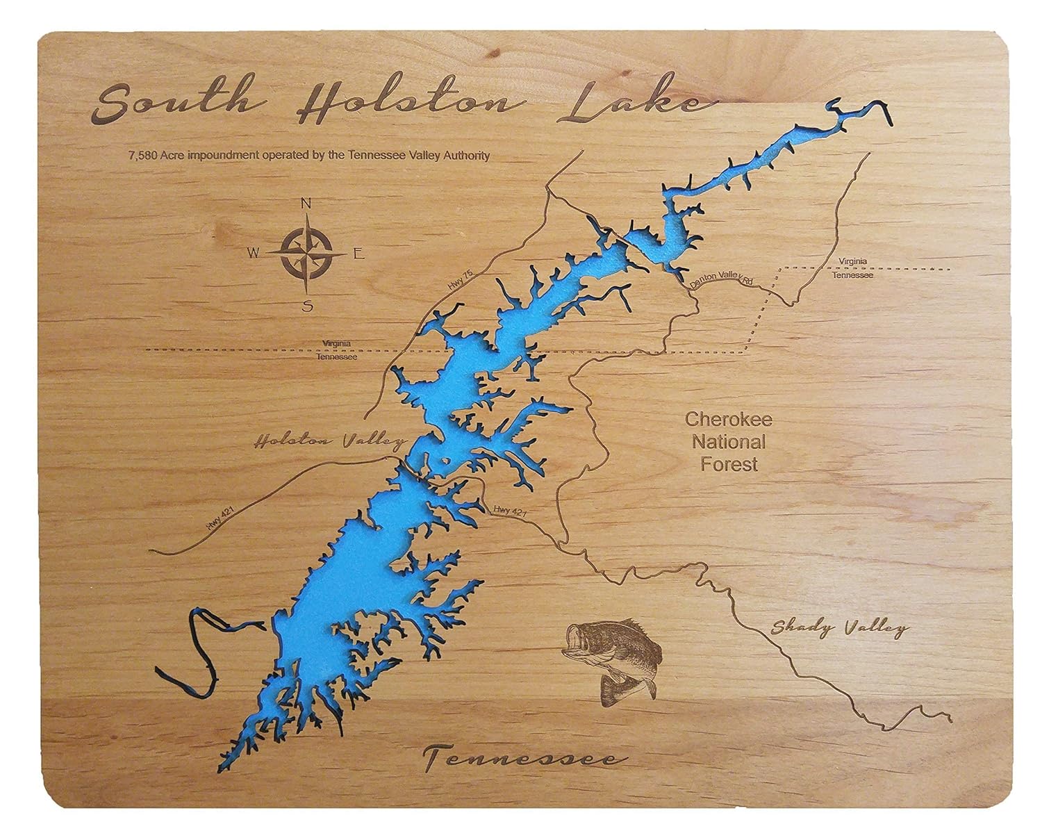 South Holston River Map Amazon.com: South Holston Lake Texas: Standout Wood Map Wall Hanging :  Handmade Products
