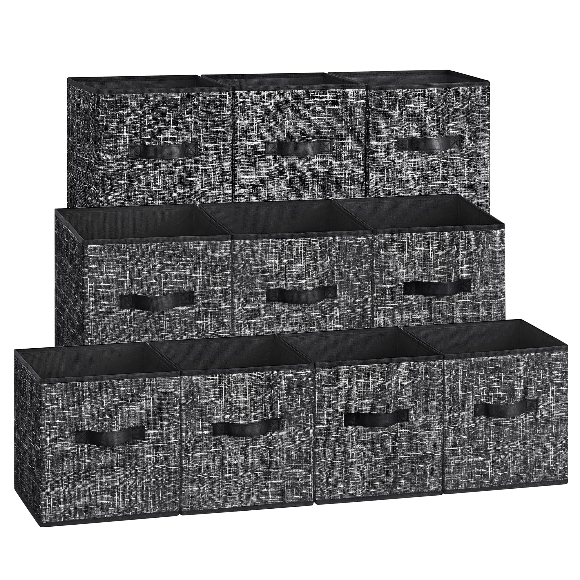 SONGMICS Storage Cubes 10.2x10.2x11 in (Set of 10) Ink Black