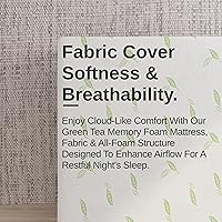 Vista 11 de NapQueen Individual, colchón de espuma viscoelástica de 6 pulgadas con té verde Anula, cama en caja, certificado CertiPUR-US