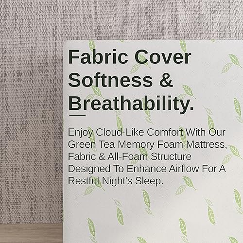 Miniatura 11 de NapQueen Tamaño matrimonial, colchón de espuma viscoelástica de 10 pulgadas con infusión de té verde Anula, cama en una caja, colchón certificado