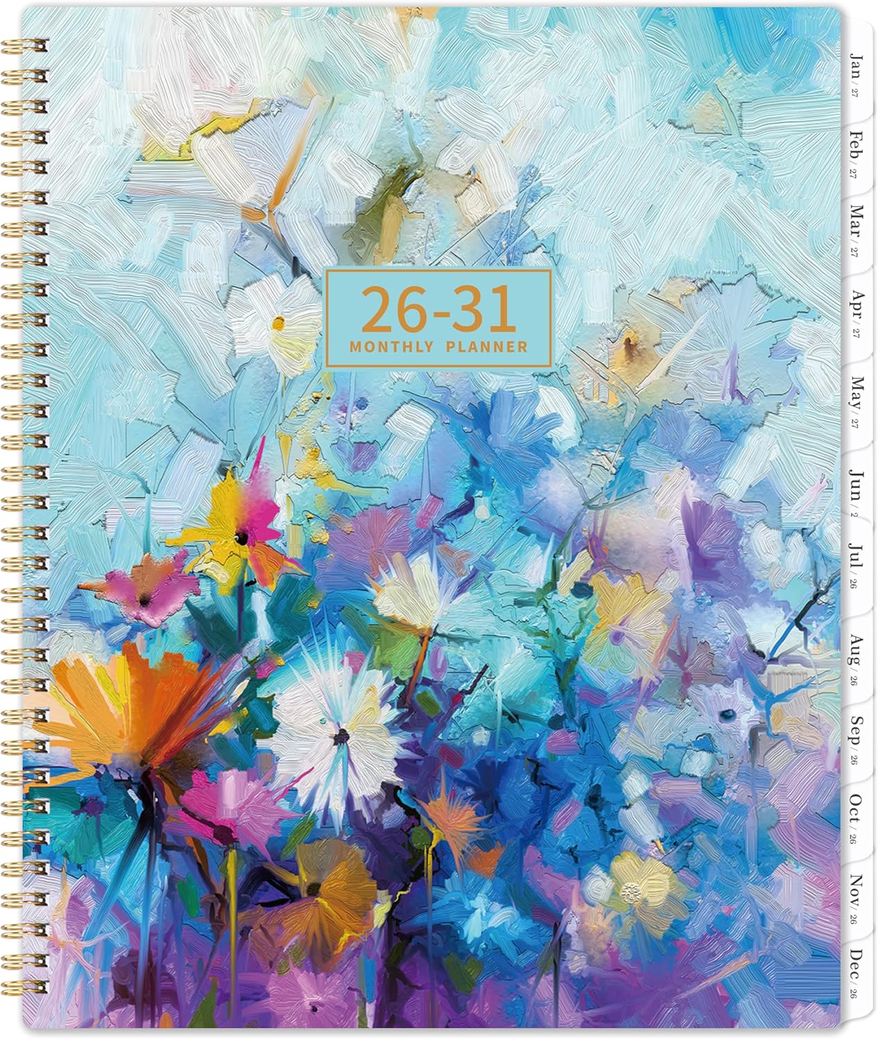 2026-2031 Monthly Planner - 5 Year Monthly Planner/Calendar 2026-2031, July 2026 - June 2031, 9" x 11", Twin-Wire Binding, 60 Month Tabs, Back Pocket, Notes, Holidays, Transparent Waterproof PP Cover