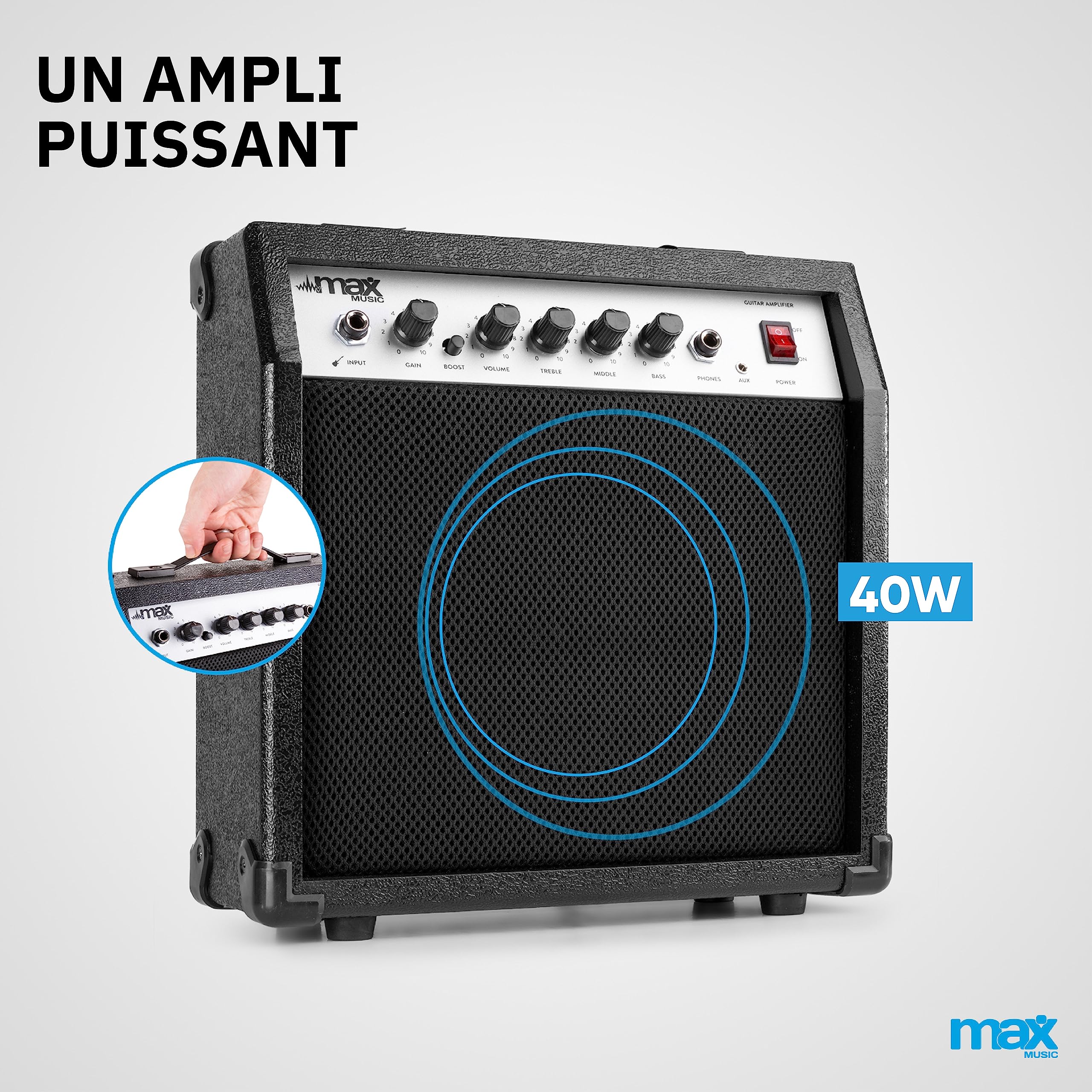 MAX ShowKit Guitare Électro-Acoustique avec Accessoires - Sunburst, Idéal pour Débuter la Guitare