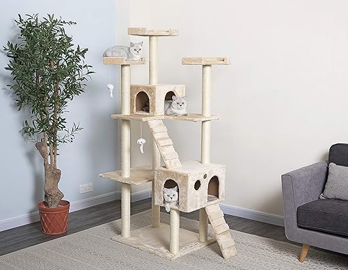 Miniatura 3 de Árbol para gato de GO Pet Club (72 pulgadas), Beige