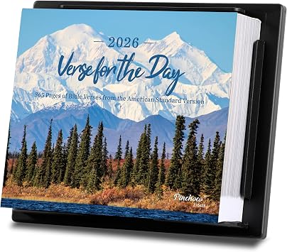 2026 Bible Calendar - 365 Day Calendar with Bible Verses from Jan 2026 - Dec 2026, Daily calendar 2026 Page a Day, 5.85 x 4.85, Christian Desk Decor