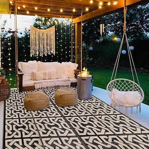 Miniatura 69 de SAND MINE Alfombras reversibles, alfombra de paja de plástico, alfombra de área moderna, alfombra de pavimento grande y alfombra para exteriores