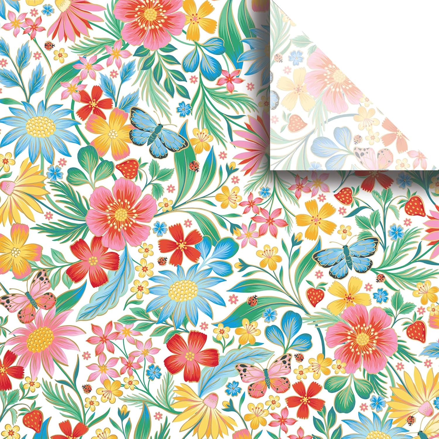 Jillson Roberts Printed Floral Gift Tissue 20" x 30", Secret Garden (240 Sheets)