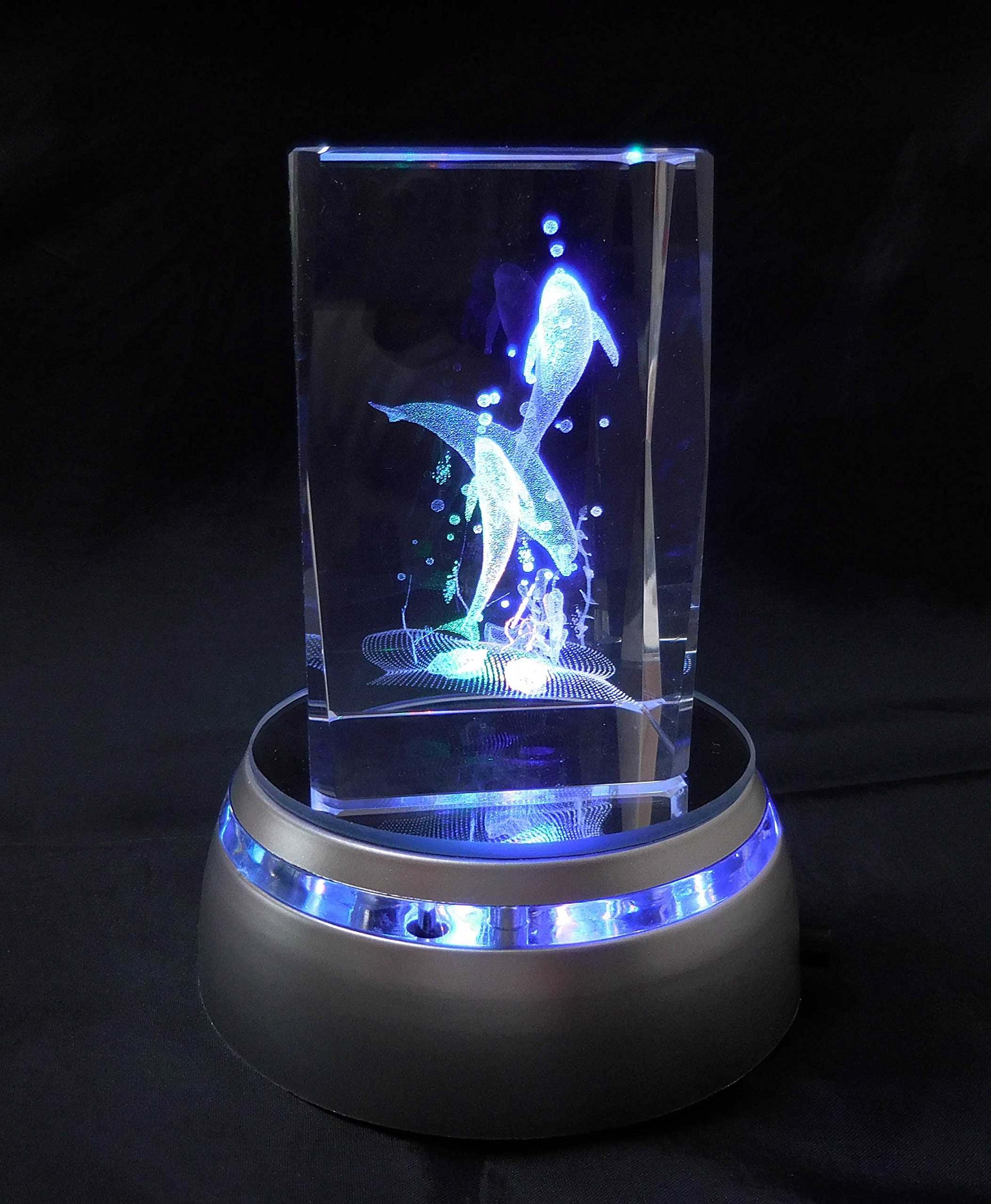 Amazon.co.jp: クリスタル置物 海 イルカ 3D レーザー彫刻 LED四色発光