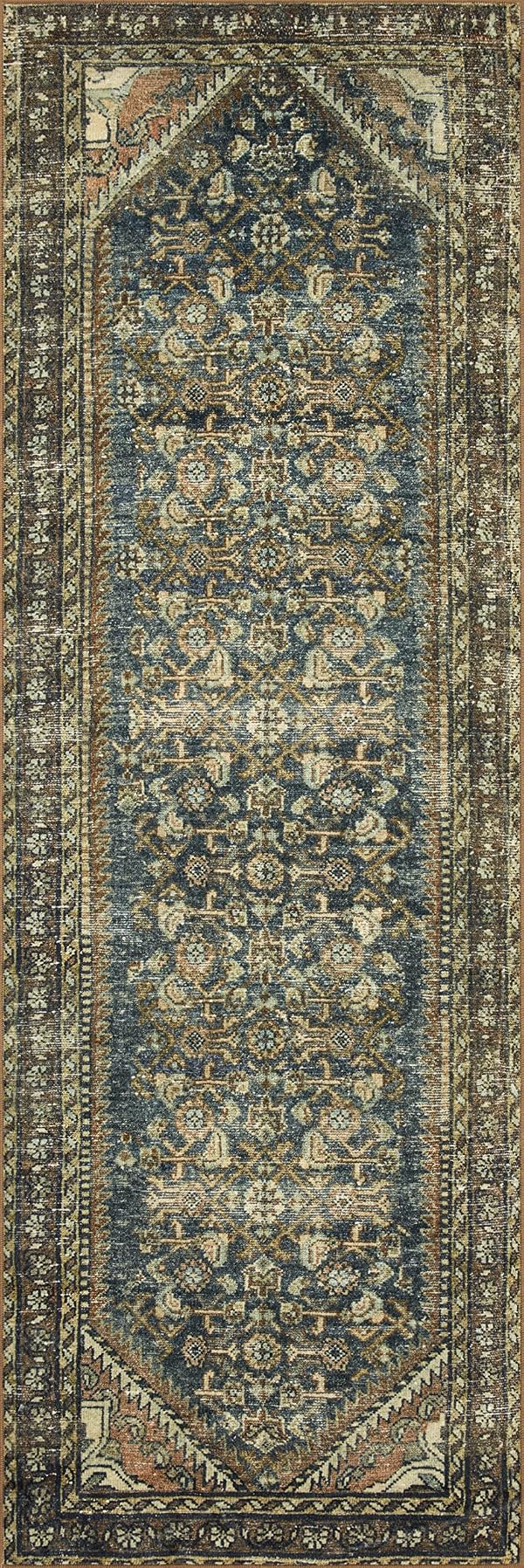 Loloi Magnolia Home by Joanna Gaines x Banks BAN-02 Collection Machine Washable Denim/Clay 3'-6" x 5'-6" Accent Rug by Loloi - Image 3