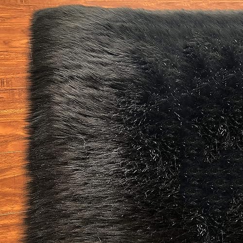 Miniatura 8 de LAMBZY Colección Lena - Alfombra rectangular de piel de oveja sintética, súper suave, hipoalergénica, de pelo de felpa de primera calidad (12 x 15