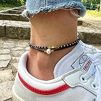 Vista 2 de Made by Nami - Tobillera bohemia para mujer, impermeable y ajustable, con cuentas, tobillera de surfista para playa, hecha de cuerda de algodón