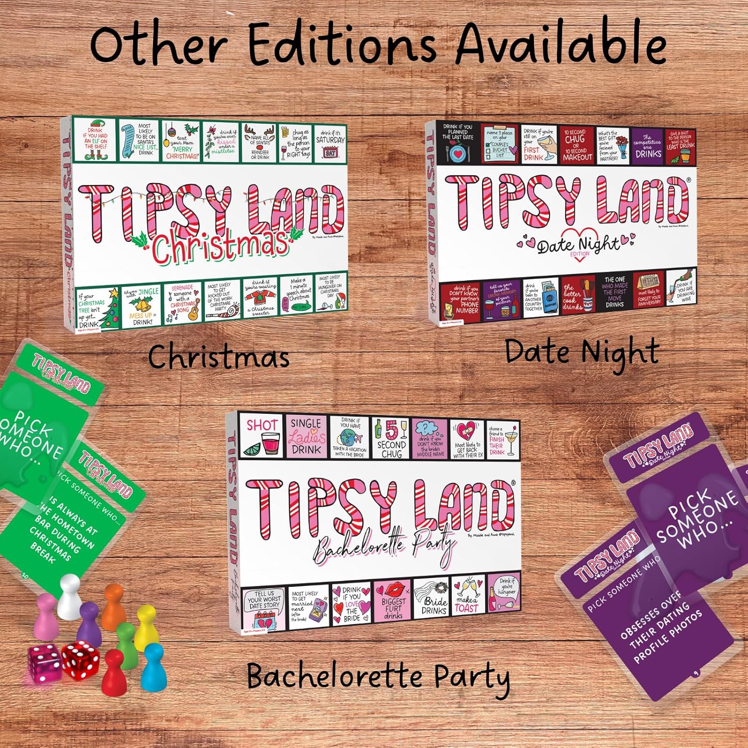 TIPSYLAND Original Edition | Official Product | Hilarious Adult Board Game | Group Game for Game Nights, Parties and More | Fun Challenges, Dares & Mini-Competitions | 3-8 Players