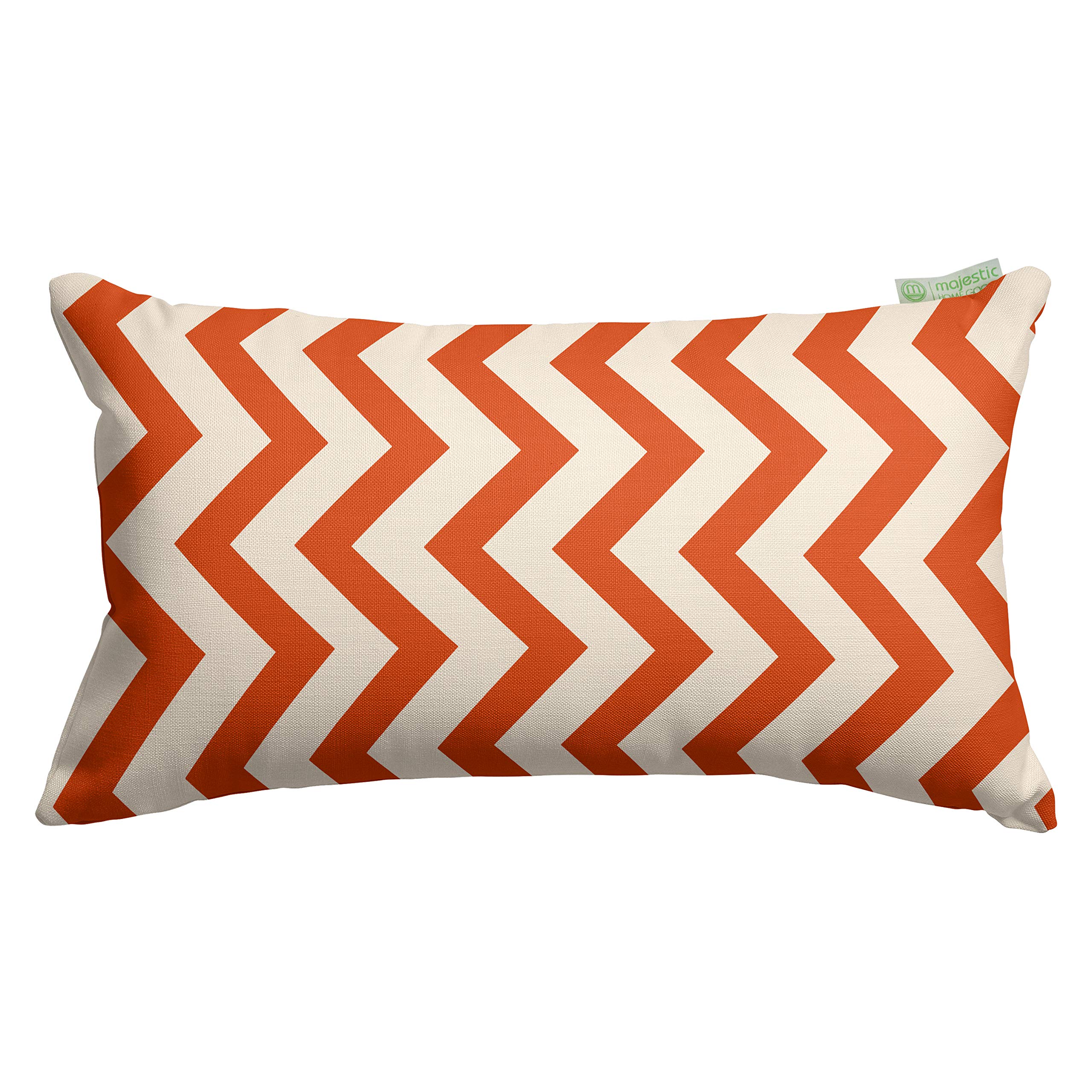 Majestic HomeGoods Burnt Orange Chevron Indoor/Outdoor Small Throw Pillow 20" L x 5" W x 12" H