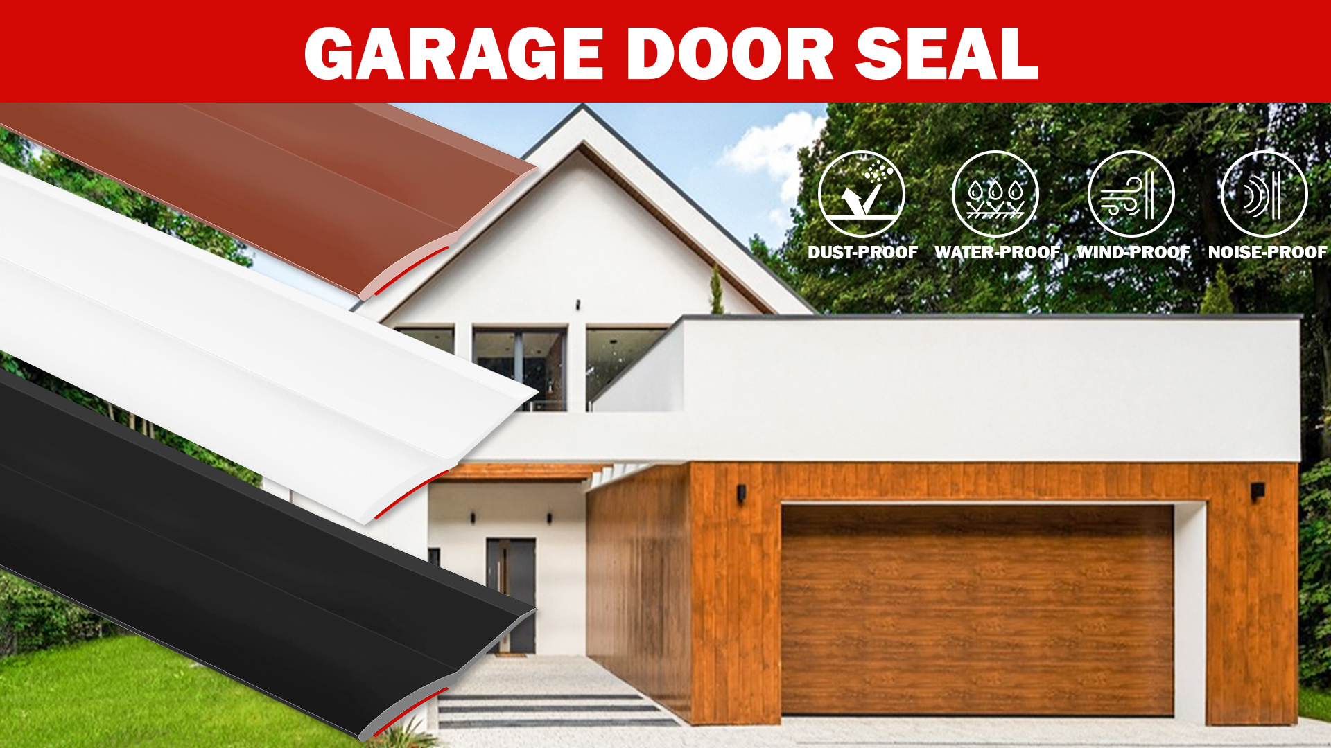 Garage Door Seal Top And Sides 36FT Universal PVC