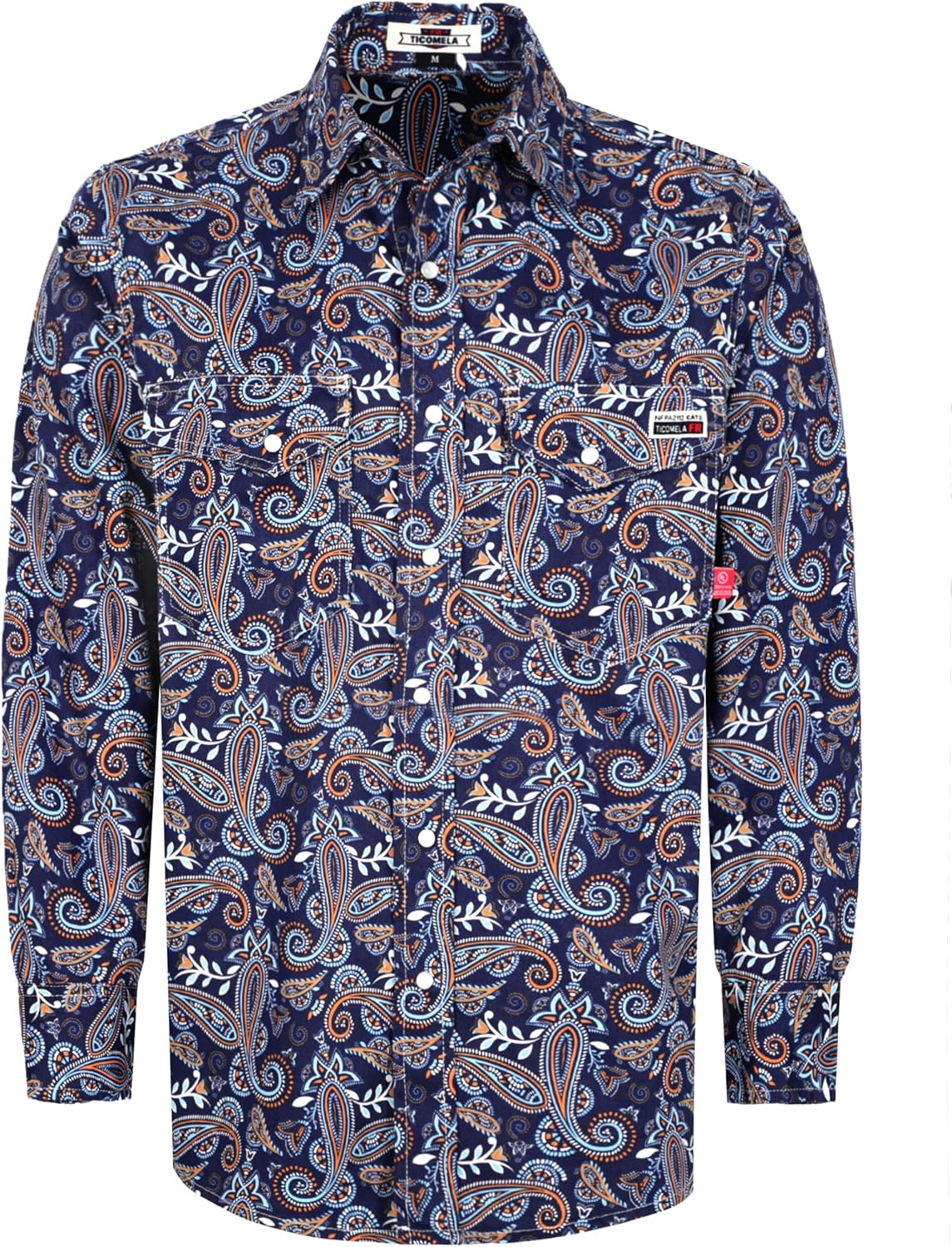 TICOMELA FR Shirt for Men Flame Resistant Shirts 6.5oz Light Weight Plaid Men's Fire Retardant Shirts