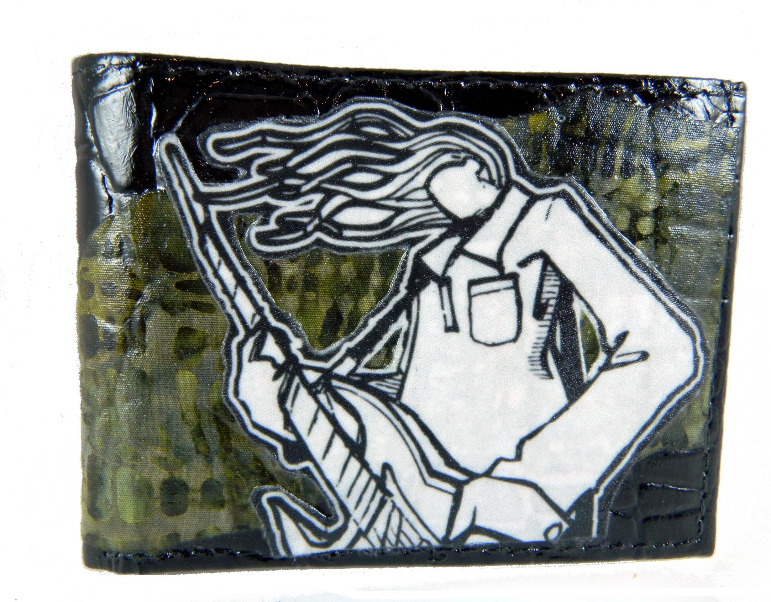 De La Luna Musician Rock Guitarist Leather Bilfold Wallet