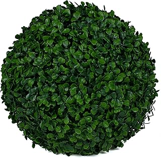 3rd Street Inn Medium Boxwood Topiary Ball - Artificial Plant Set - Indoor/Outdoor Wedding Party Decor - Faux Foliage Garden Sphere - Tree and Bush Substitute (11", 2 Pack)