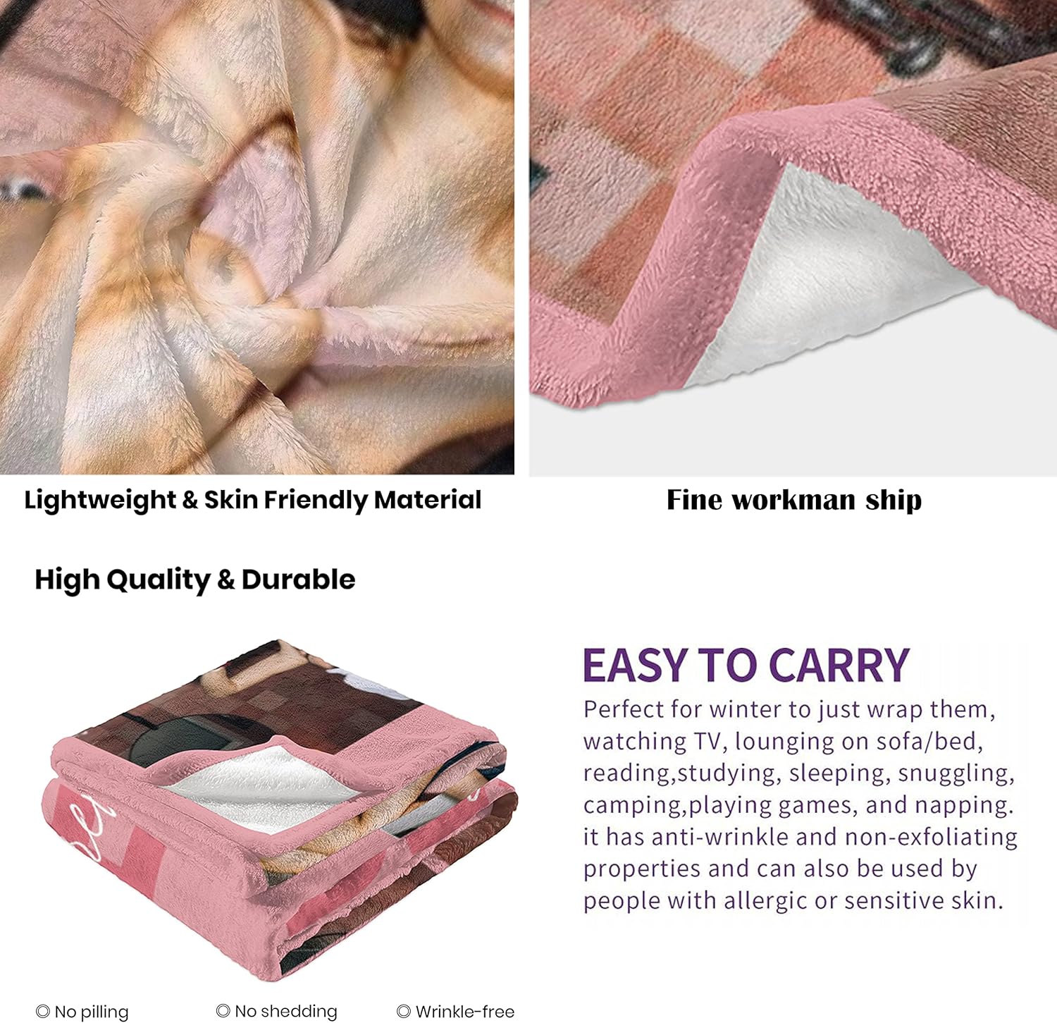 Personalized Best Friend Blanket with Photos, Best Friend Birthday Gifts for Women, Long Distance Friendship Gifts for Besties, Female, Soul Sister, Teen Girls, BFF, Funny Present for Sister - Image 2