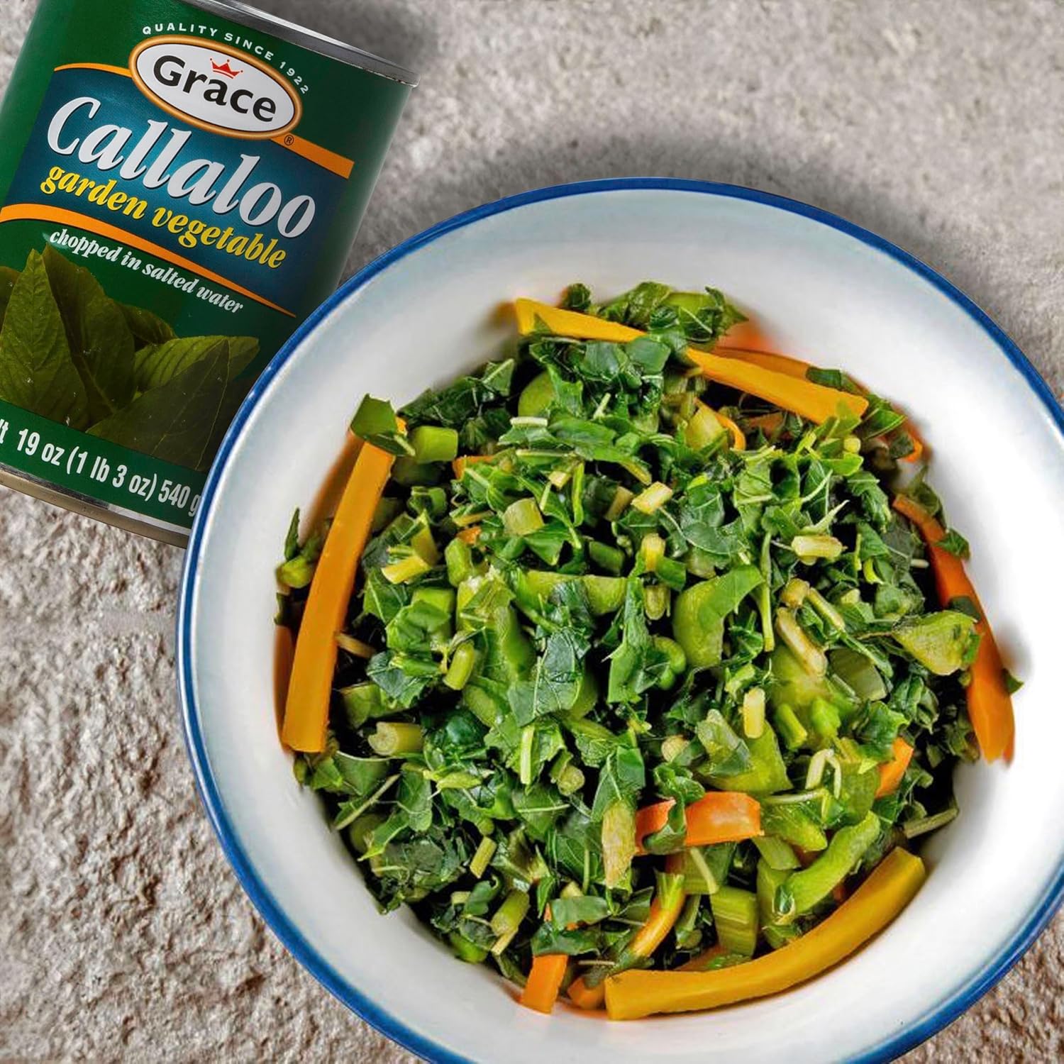 Grace Callaloo 19oz - 2 Pack Jamaican Callaloo Canned - Perfect addition to Jamaican Ackee & Salted Cod Fish - Prepare as a Side with Breadfruit - Great Spinach Substitute - Authentic Jamaican Food