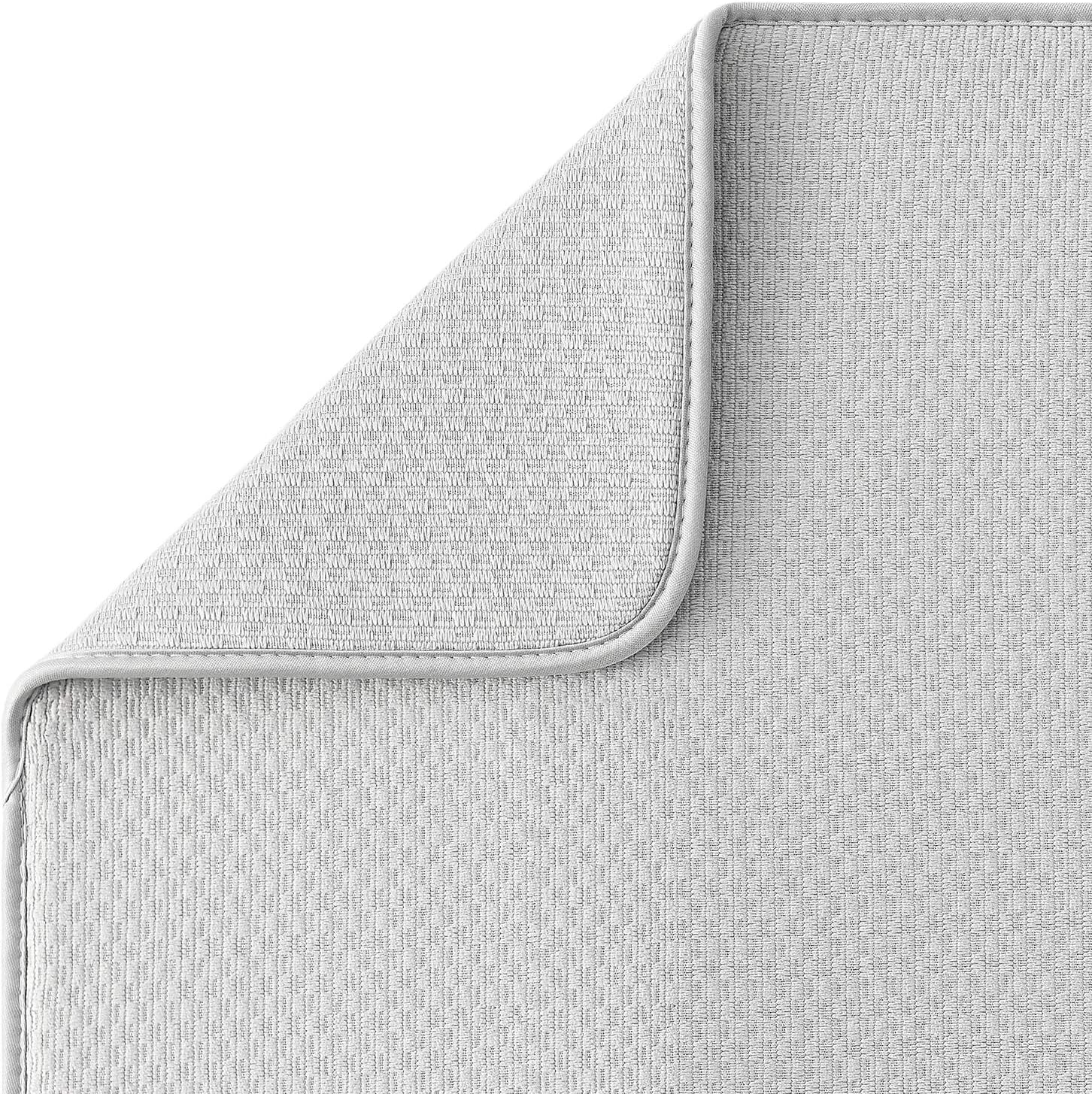 SUBEKYU Microfiber Dish Drying Mat for Kitchen Counter, Absorbent Dishes Drainer/Rack Pad for Countertop (Light Grey 2P): Home & Kitchen
