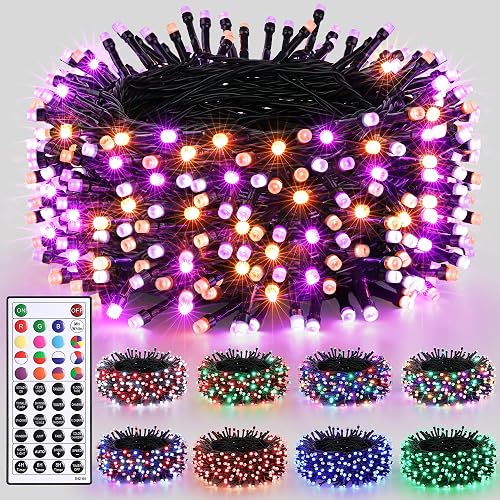 Joomer Halloween String Lights - 66FT 200LED Plug-in RGB String Lights