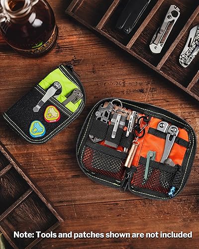 Miniatura 2 de VIPERADE VE10 Bolsa EDC pequeña de bolsillo, bolsa de herramientas de bolsillo con 10 compartimentos, organizador de bolsillo para hombres para