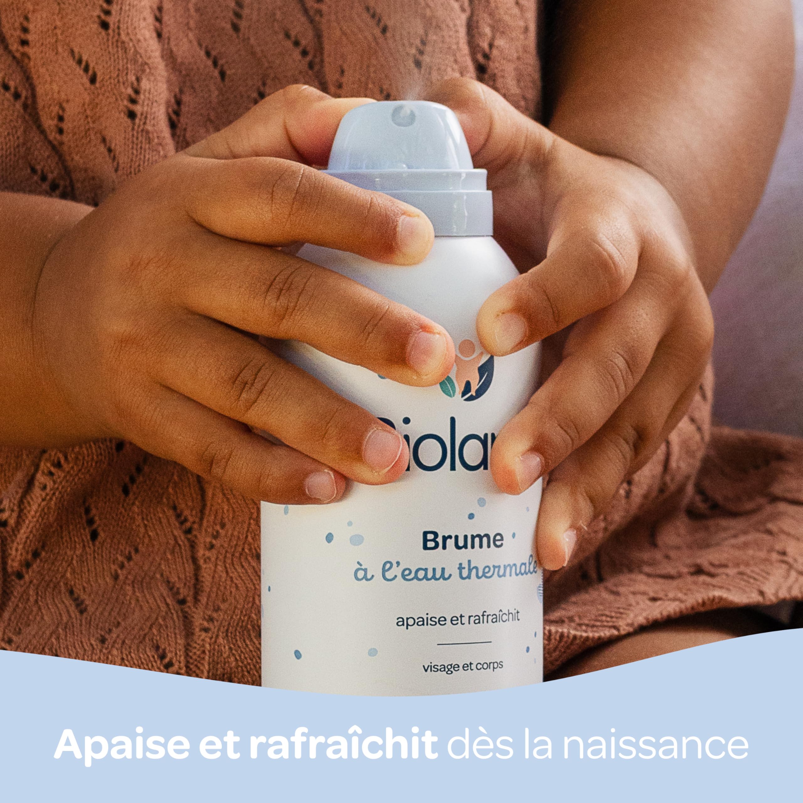 BIOLANE - Nebbia con acqua termale - Lenisce, rinfresca, idrata - Viso e Corpo - Formula 100% di origine naturale - Fin dalla nascita - Dermatologicamente testata - 150ml - Made in France