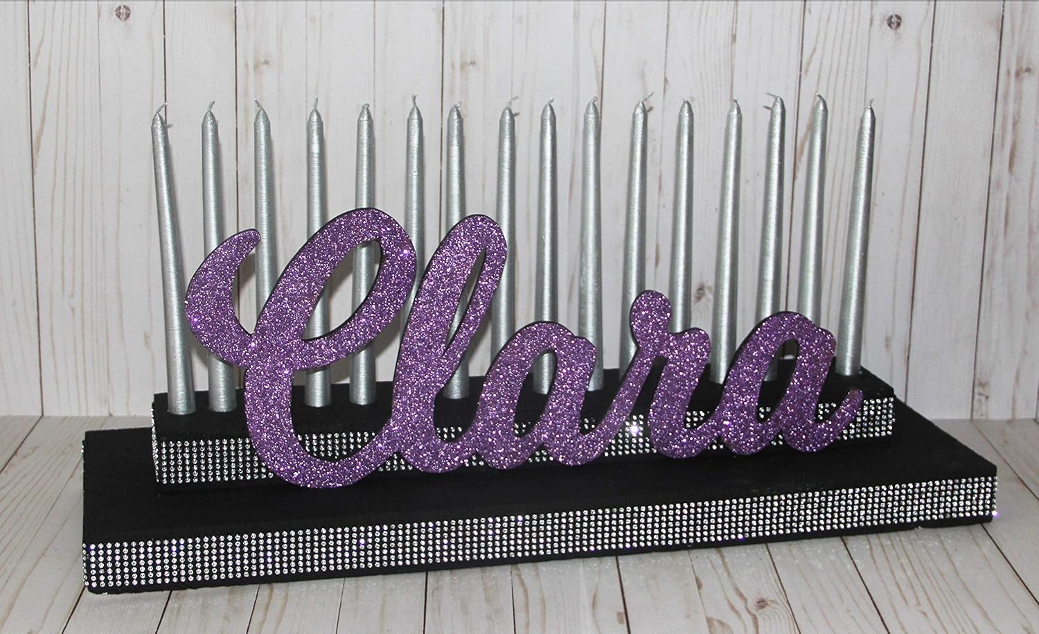Sweet 16 Candelabra, Bar Mitzvah, Bat Mitzvah, Name Stand, Candle Ceremony, Candle board, Candleholder : Handmade Products