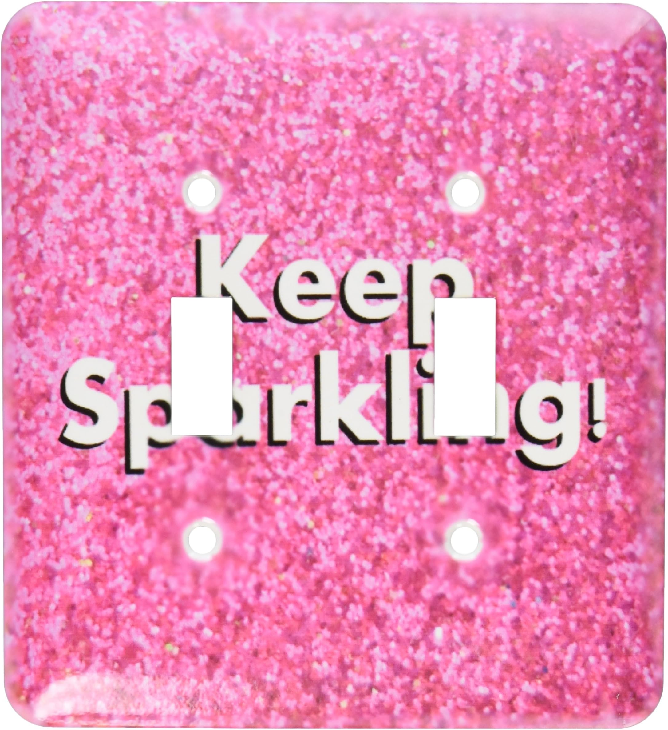 3dRose LLC lsp_112891_2 Keep Sparkling Fun Cute Girly Hot Pink Faux Glitter Texture Graphic Glam Glamorous Girls Bling Double Toggle Switch