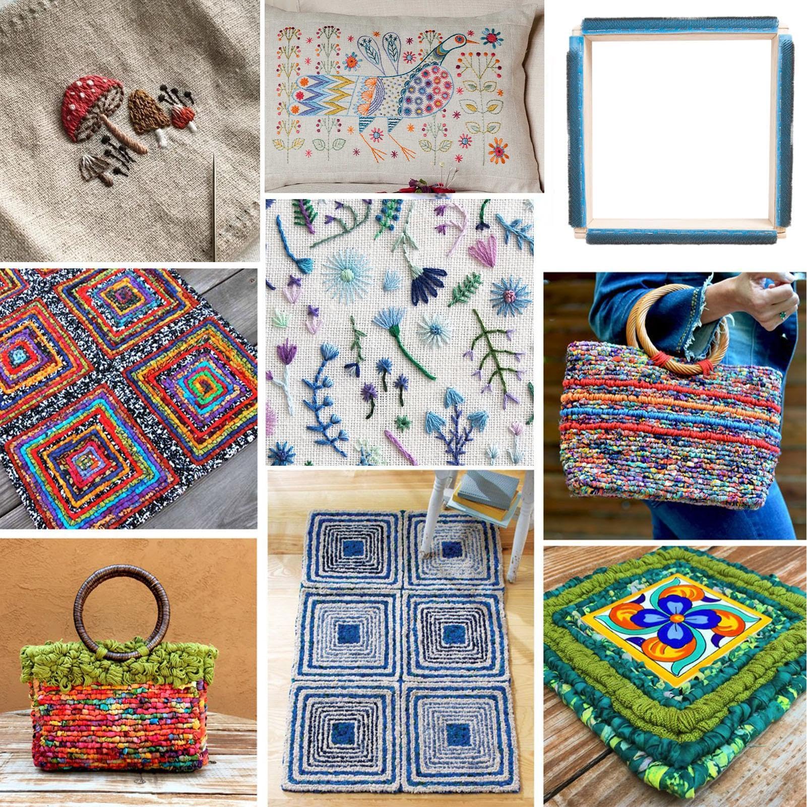 Gripper Strip Frames, Sauare Embroidery Hoop, Needle Rug Hooking Frame, Wooden Gripper Strips for Punch Needle Frame with Needle | Needlework Supplies Wood for Embroidery Sewing, Cloth Painting,