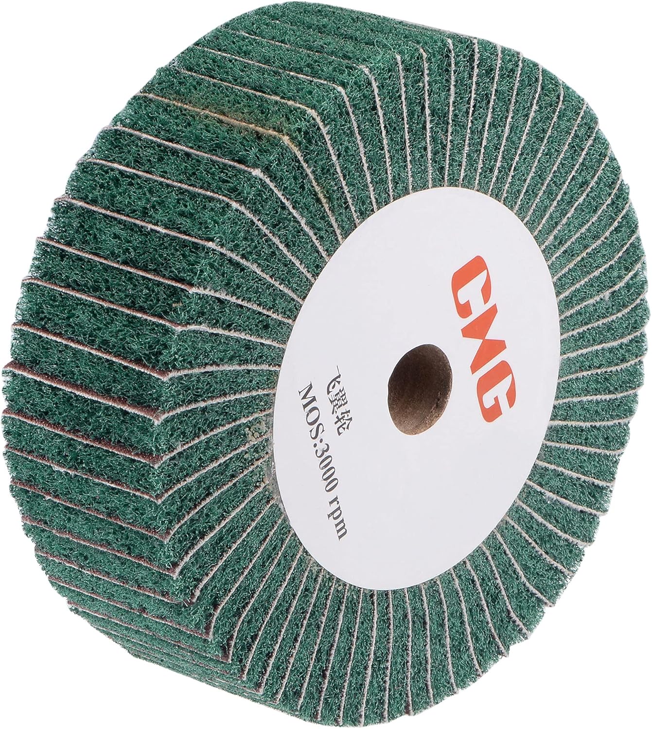 uxcell 150mm x 50mm 240 Grit Non-Woven Polishing Burnishing Wheel Abrasive Cloth Nylon Wire Drawing Flap Wheel for Stainless Steel Metal Green