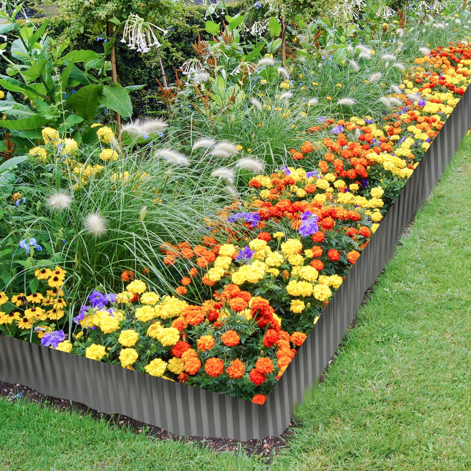 Edging For Raised Flower Beds Outsunny Grey Raised Garden Bed Metal