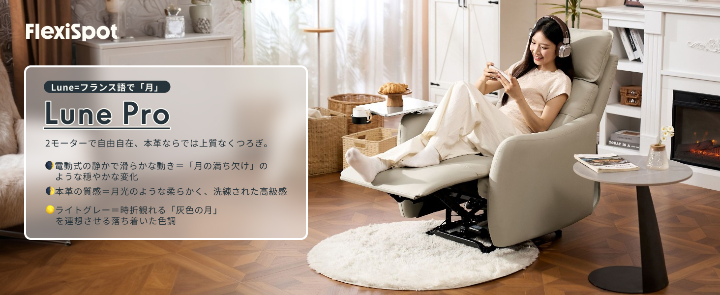 Amazon｜FLEXISPOT リクライニングチェア Lune リクライニングソファー