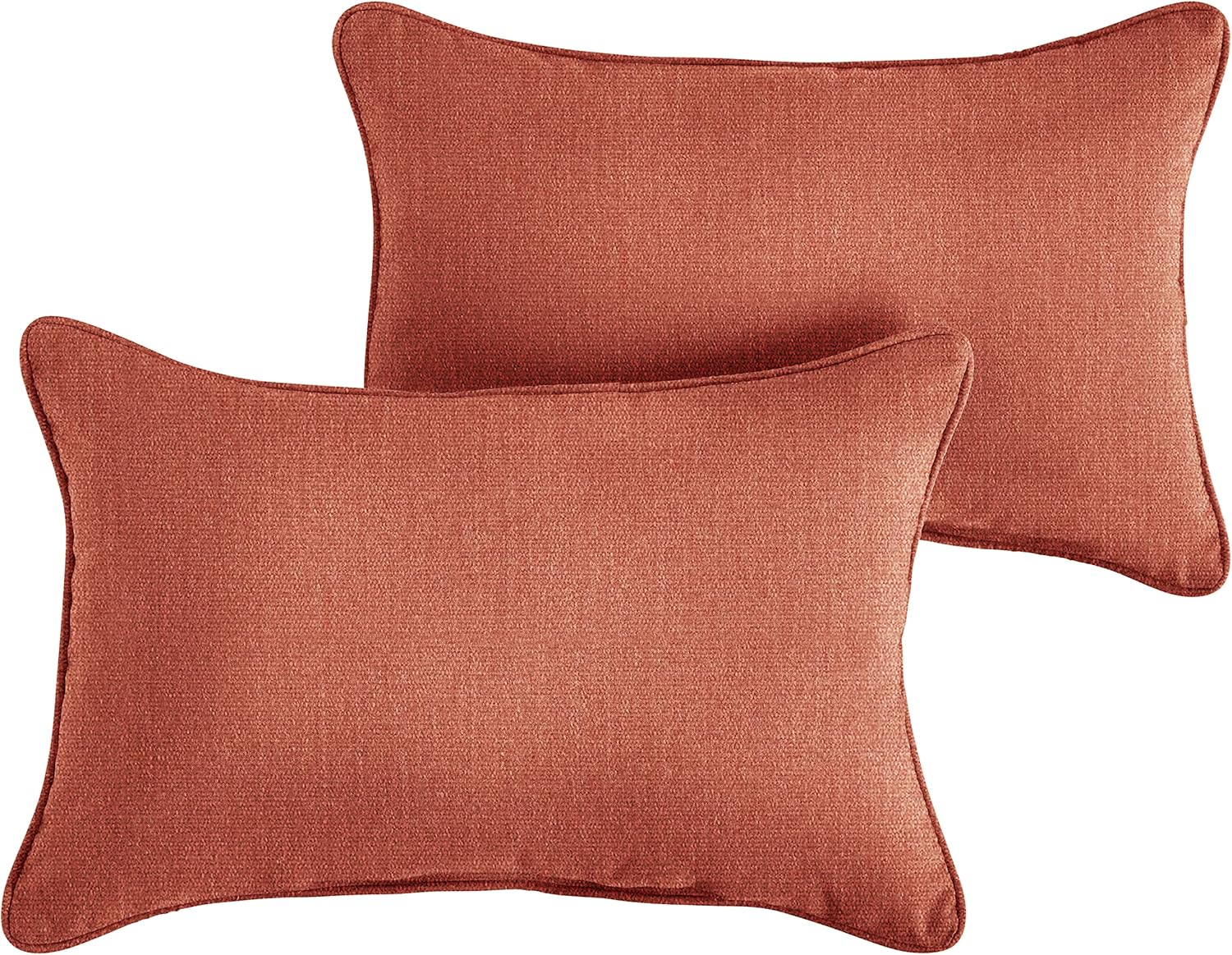 Outdoor/Indoor Corded Pillow, 12 x 24 in, Canvas Persimmon