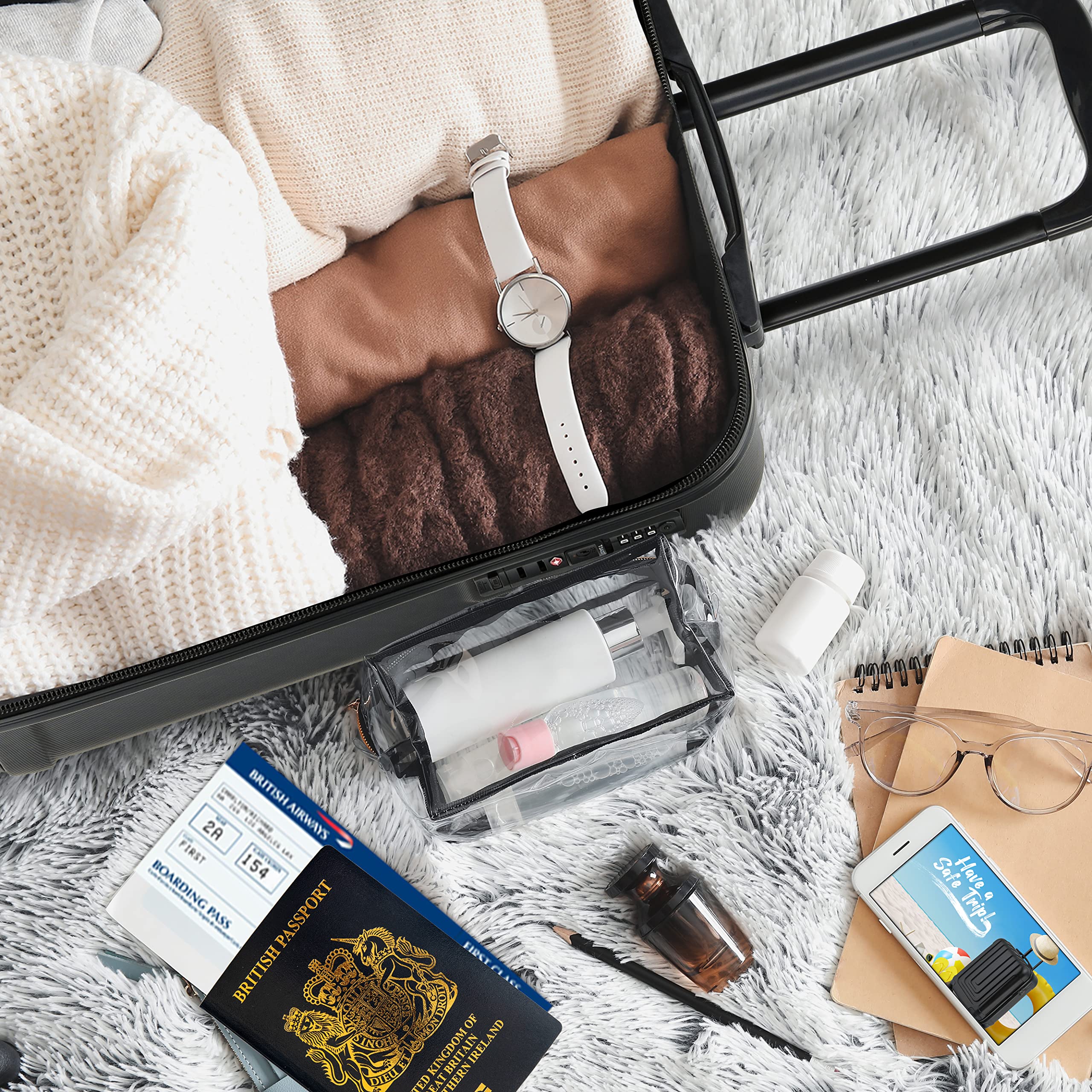 Flight Knight Premium Valigia Da Cabina Leggera Rigida - 8 Ruote Girevoli - Lucchetto Tsa Integrato E Porta Usb - Bagaglio Approvato Per Compagnie Aeree Come Easyjet E Lufthansa 55x40x23cm