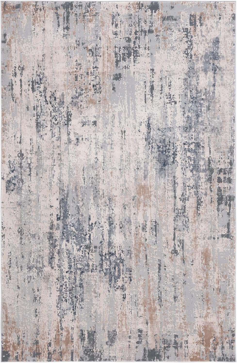 SAFAVIEH Reflection Collection Area Rug - 6'7" x 9', Cream & Grey, Modern Design, Non-Shedding & Easy Cleaning, Ideal for Living Room, Bedroom, Dining (RFT432A)