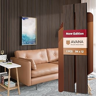AvanaAcoustic Wood Wall Panels – Dark Walnut Acoustic Panels Set of 2 – Wall Panels For Interior Wall Decor for Homes, Offices, Studios – Aesthetically Pleasing Wood Panels For Wall